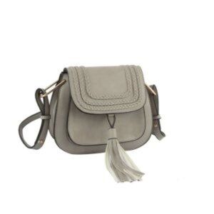 Gray mini suede saddle crossbody bag (NWT)